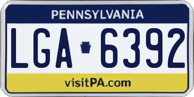 PA license plate LGA6392