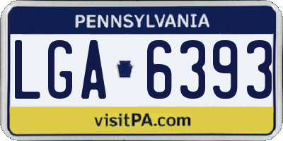PA license plate LGA6393