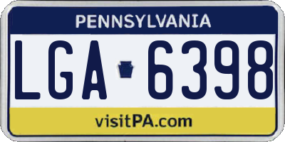 PA license plate LGA6398