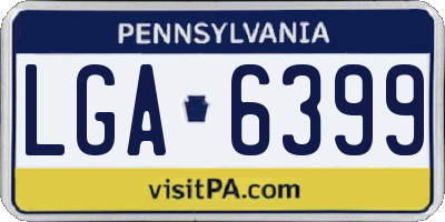 PA license plate LGA6399