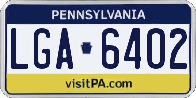 PA license plate LGA6402