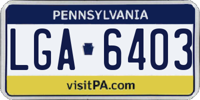 PA license plate LGA6403