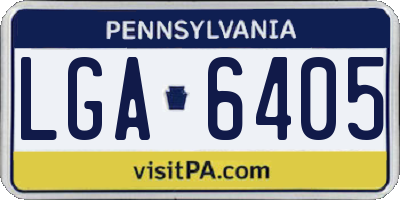 PA license plate LGA6405