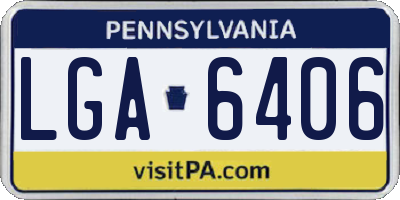 PA license plate LGA6406