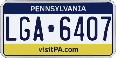 PA license plate LGA6407