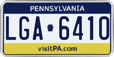 PA license plate LGA6410