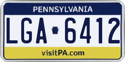 PA license plate LGA6412