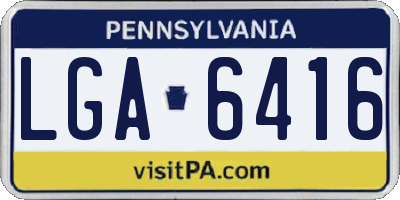 PA license plate LGA6416