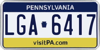 PA license plate LGA6417