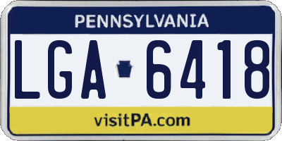 PA license plate LGA6418