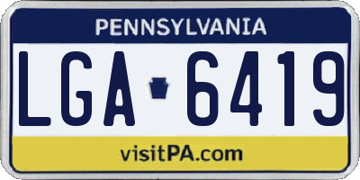 PA license plate LGA6419