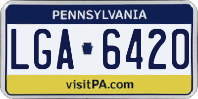 PA license plate LGA6420