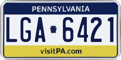 PA license plate LGA6421