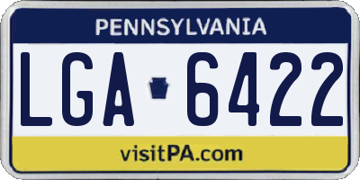 PA license plate LGA6422