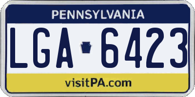 PA license plate LGA6423
