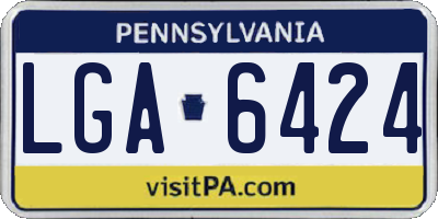 PA license plate LGA6424