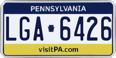 PA license plate LGA6426