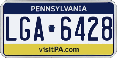 PA license plate LGA6428
