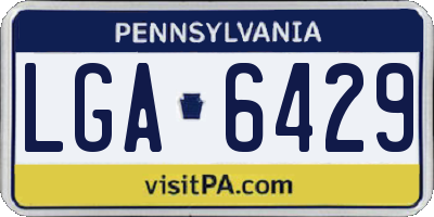 PA license plate LGA6429