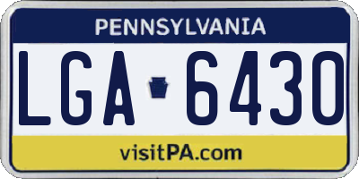 PA license plate LGA6430
