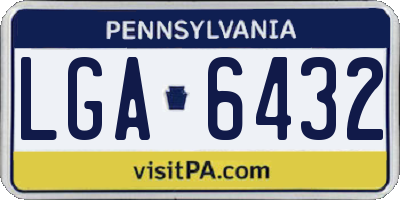 PA license plate LGA6432