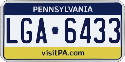 PA license plate LGA6433