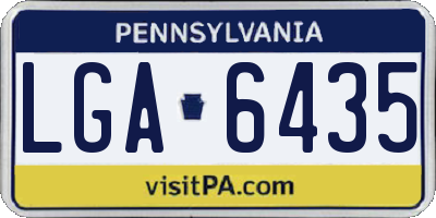 PA license plate LGA6435
