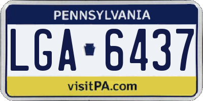 PA license plate LGA6437
