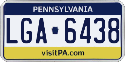 PA license plate LGA6438