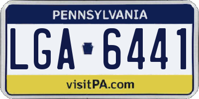 PA license plate LGA6441