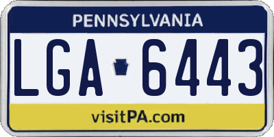 PA license plate LGA6443
