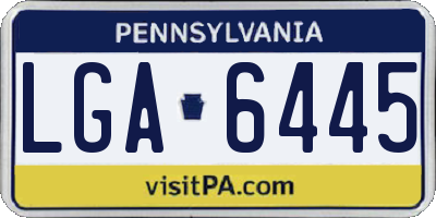 PA license plate LGA6445