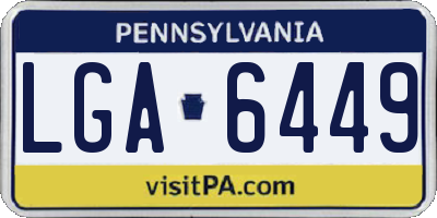 PA license plate LGA6449