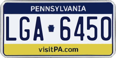 PA license plate LGA6450