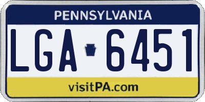 PA license plate LGA6451
