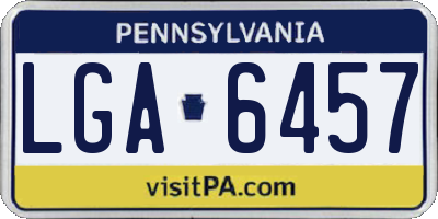 PA license plate LGA6457