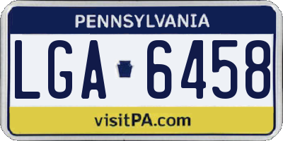 PA license plate LGA6458