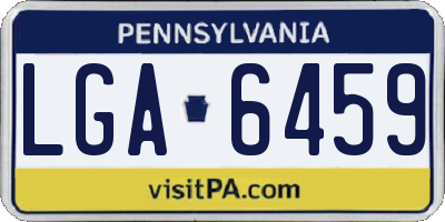 PA license plate LGA6459