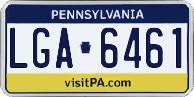 PA license plate LGA6461