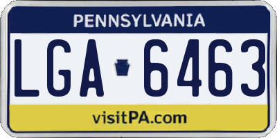 PA license plate LGA6463
