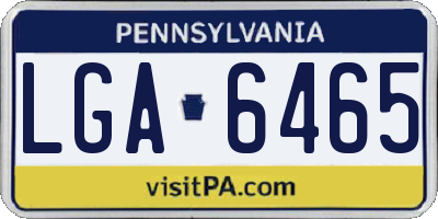 PA license plate LGA6465