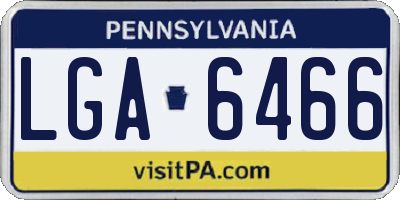 PA license plate LGA6466