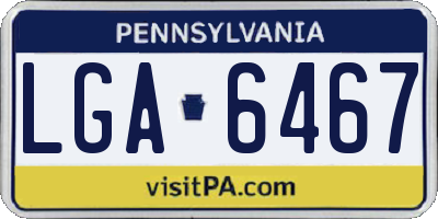 PA license plate LGA6467