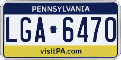 PA license plate LGA6470