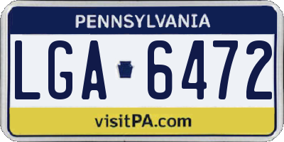 PA license plate LGA6472