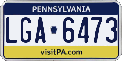 PA license plate LGA6473