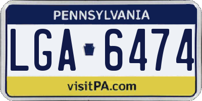 PA license plate LGA6474