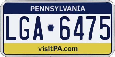 PA license plate LGA6475