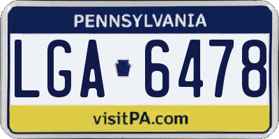 PA license plate LGA6478