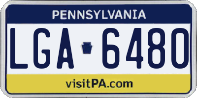 PA license plate LGA6480